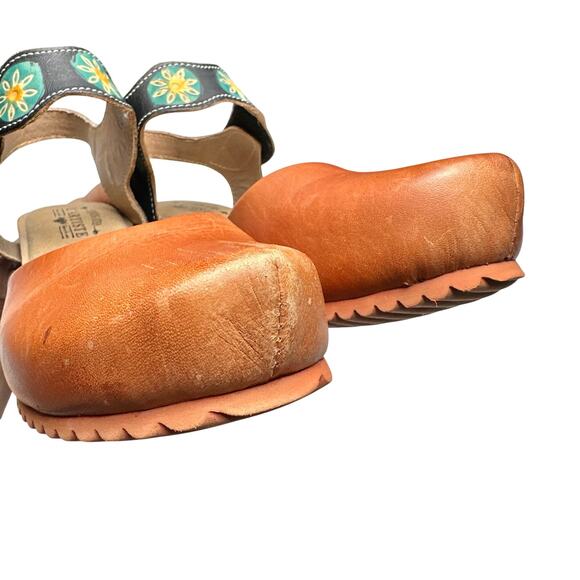 L’Artiste | Women | Glovely Art-To-Wear Boho Leather Wedge Sandals | Sz 6.5-7 - Picture 10 of 16